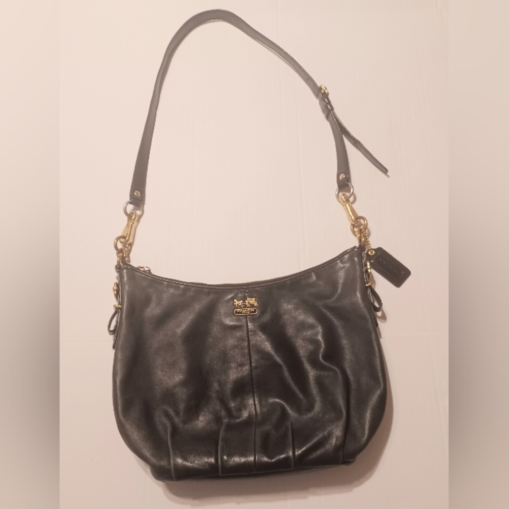 Vintage Coach Black Leather Crossbody